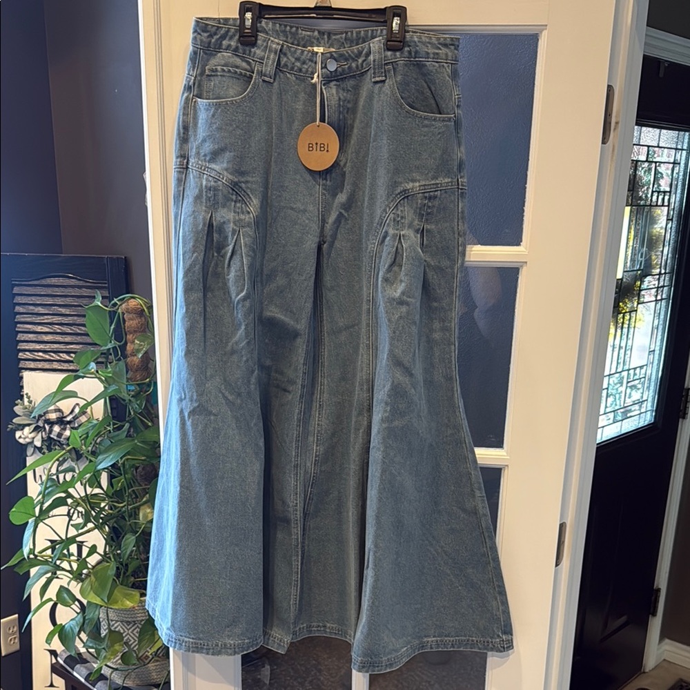 BiBi Blue Flare Wide Leg Jeans